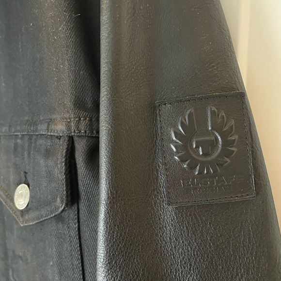 Beckham Belstaff Jacket,  black, leather and cotton.  Size 50 (men).  $995 new. - Picture 4 of 6